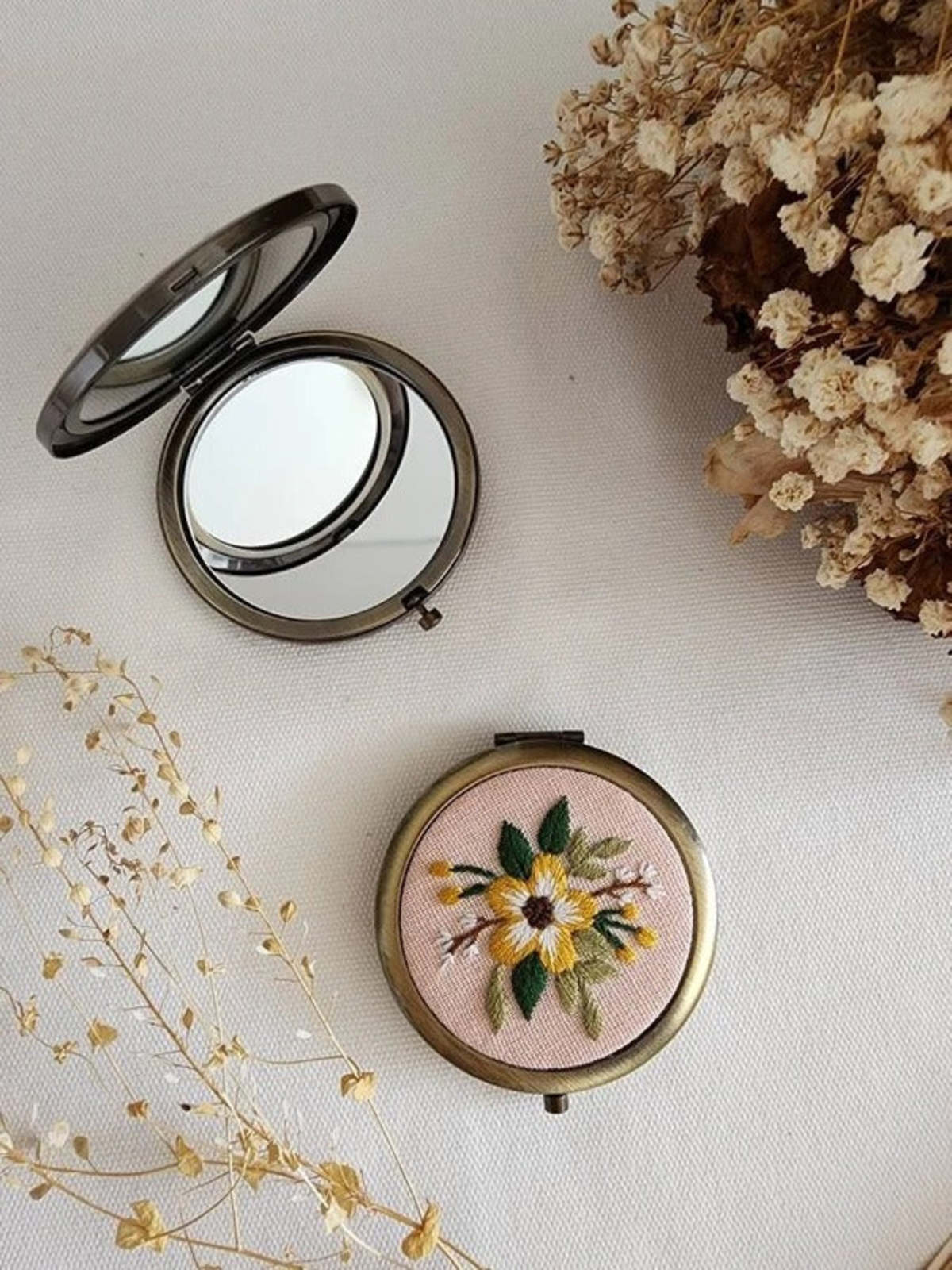 Quince Fables Hand Embroidered Mirror Compact - Image 5 of 7