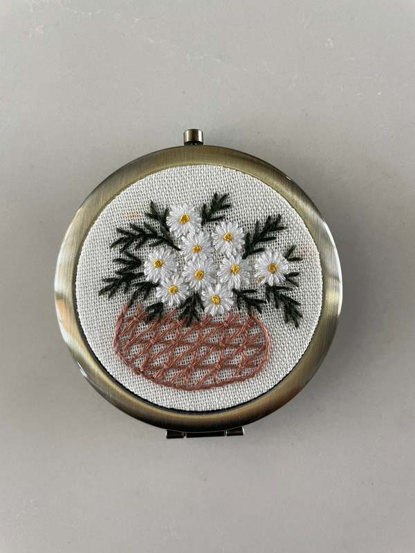 Quince Fables Hand Embroidered Mirror Compact