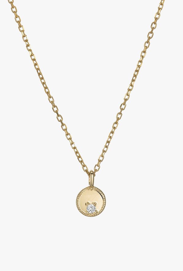 Jennie Kwon Circle Diamond Mirror Pendant - 14k GOLD