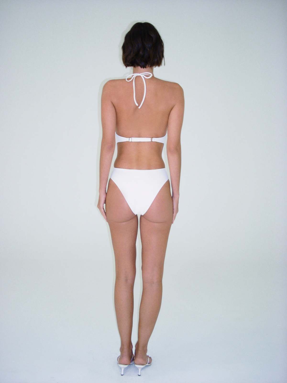 Ziah Plunge Halter One Piece Swimsuit - Ecru - Image 5 of 6