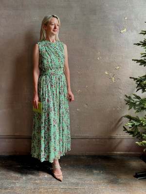 ulla johnson green silk dress Ulla Johnson Daniela Ruffled Silk Dress by Ulla Johnson