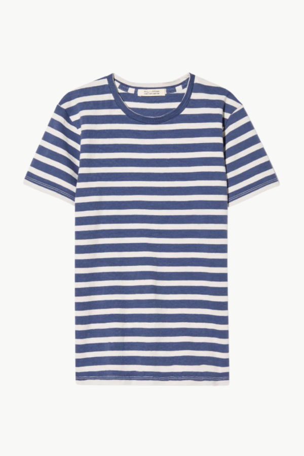 Nili Lotan Lana Stripe Tee - French Blue/Off White Stripe