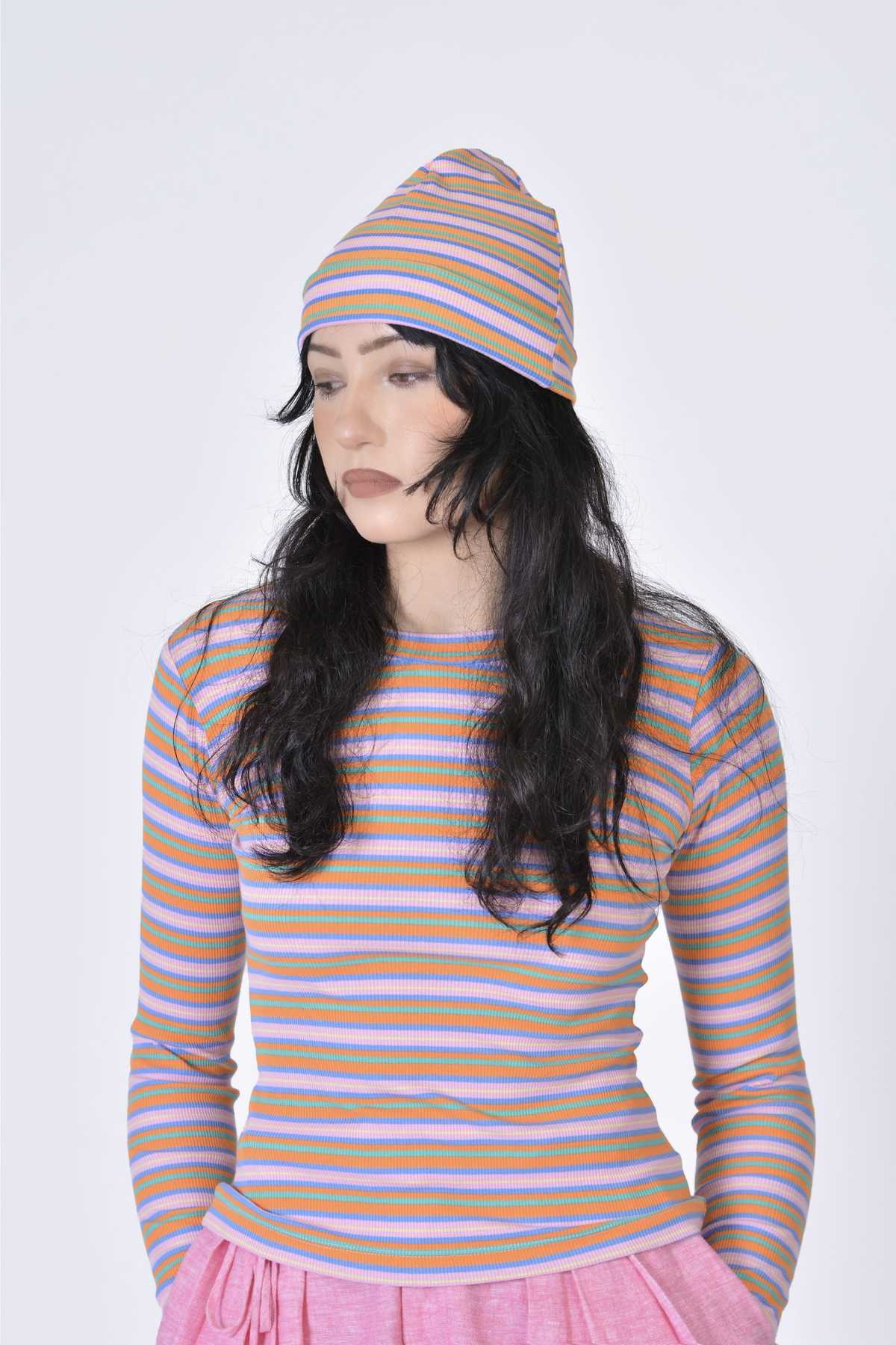 Eliza Faulkner Beanie - Pink Stripe - Image 3 of 3