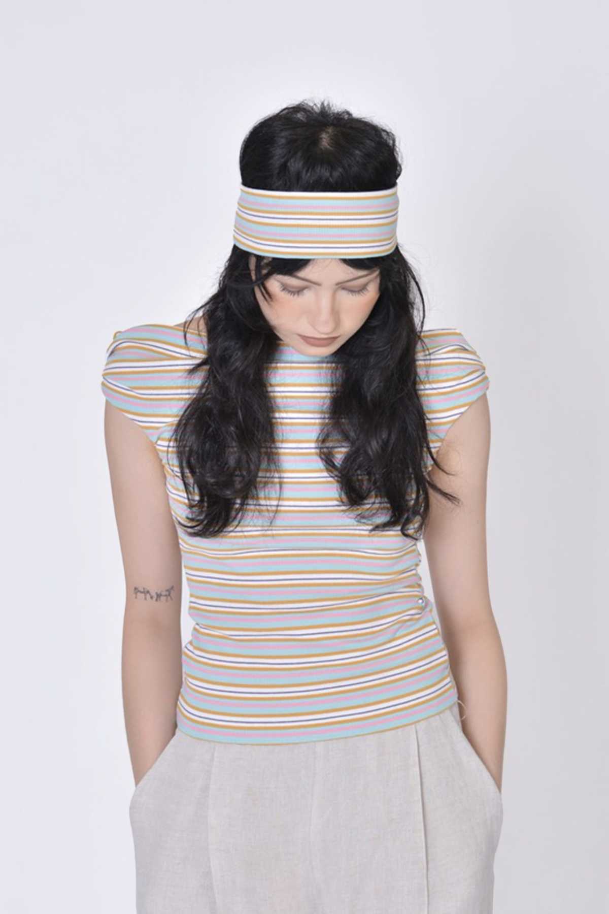 Eliza Faulkner Headband - Off-White Stripe - Image 4 of 4