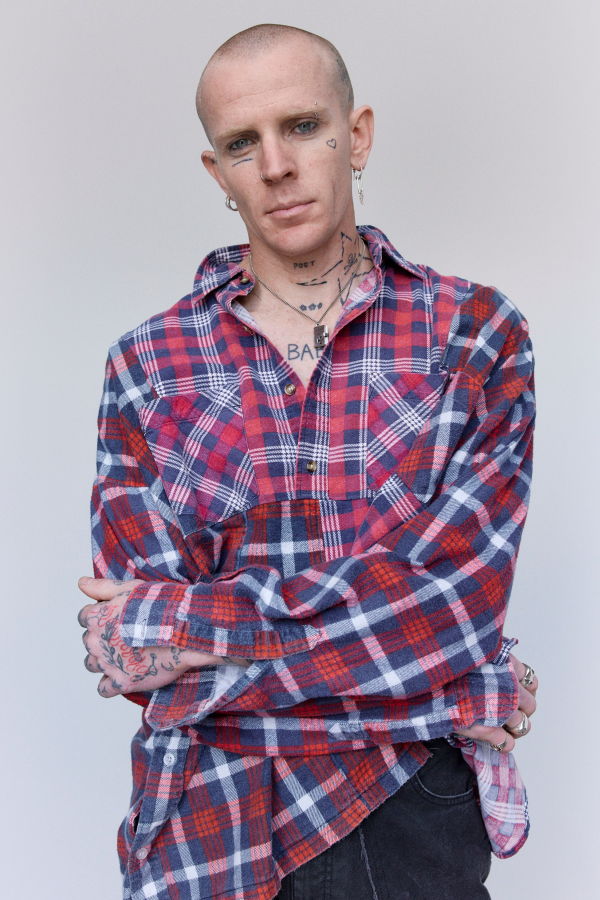 Old Park Flannel Cotton Half-Button Shirt
