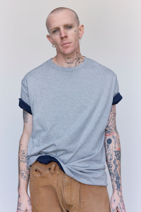 Old Park Cotton Doubleface Drape Tee