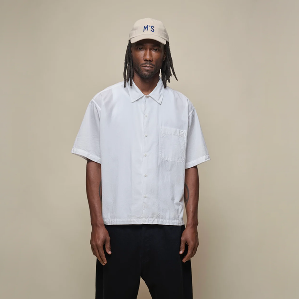 Merz b. Schwanen Lightweight Cotton Poplin Short Sleeve Shirt