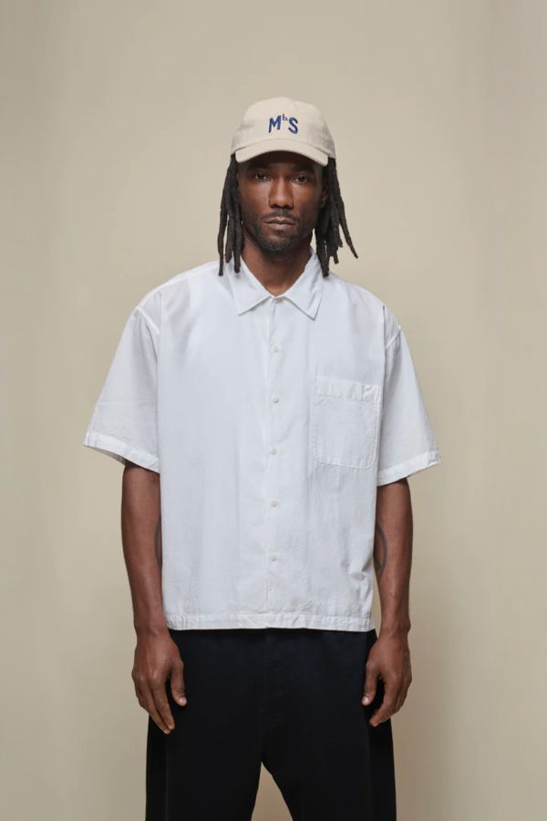 Merz b. Schwanen Lightweight Cotton Poplin Short Sleeve Shirt