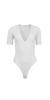 Fleur du Mal Organic Cotton Deep V Bodysuit - Ivory - Thumbnail 1