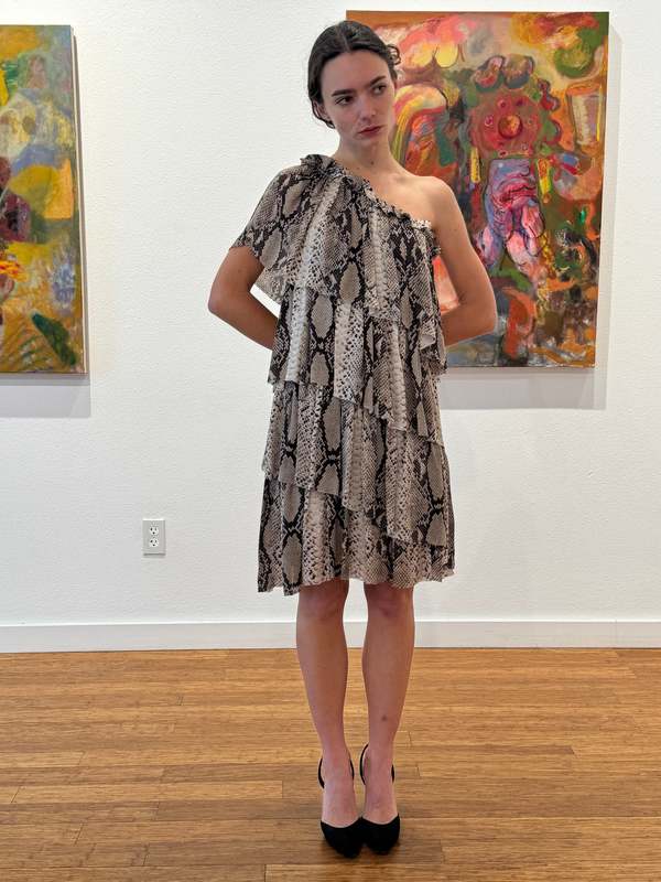lanvin silk dress LONG KNOTTED DRESS IN SATIN