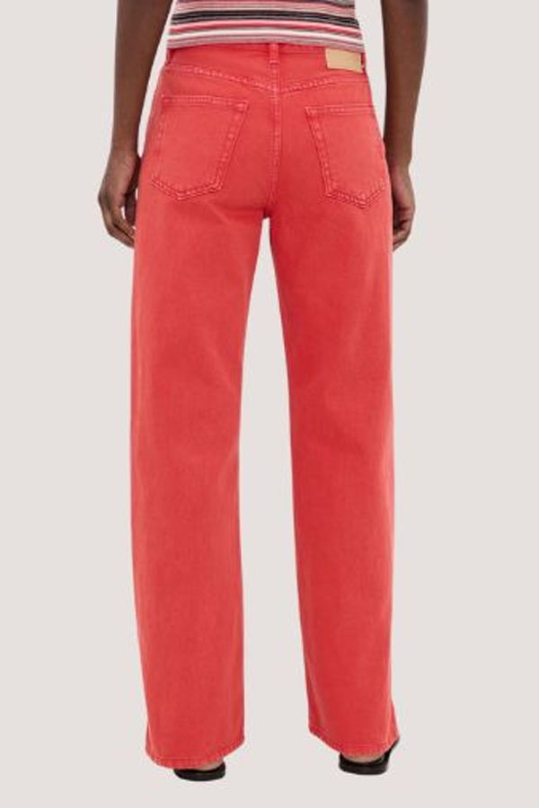 B Sides Charlot Split Hem Jeans - Faded Tomato Overdye