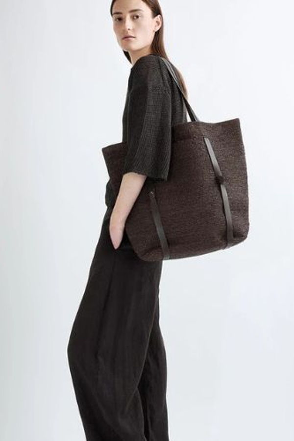 Janessa Leone Tanner Bag/Straw Hat Carrier - Chocolate