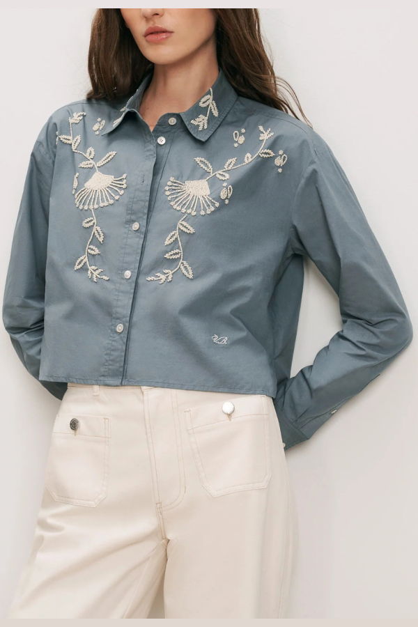 Veronica Beard Aderes Shirt - Blue Steel