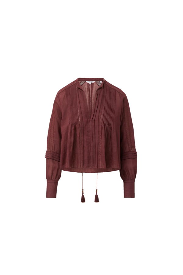 Veronica Beard Sawyer Blouse - Raisin