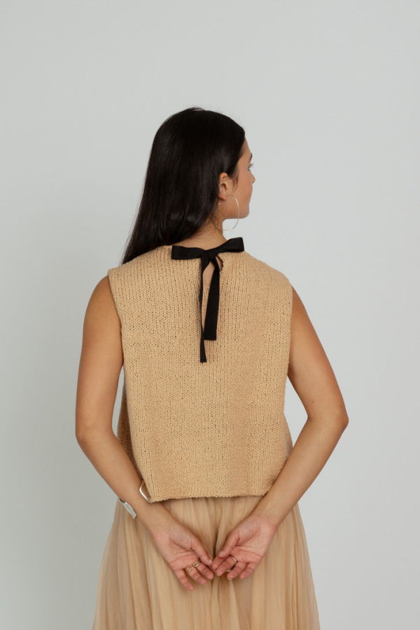 Louiza Babouryan Knit Top - Champagne
