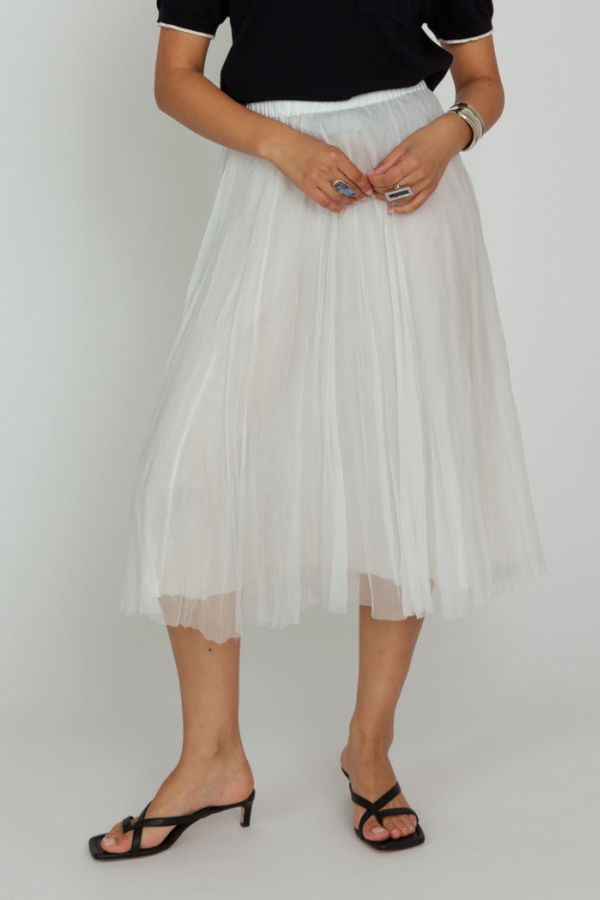 Louiza Babouryan Organza Skirt - White