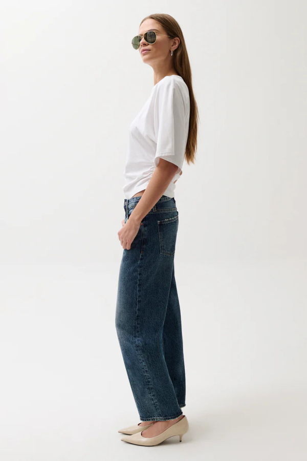 Pistola Lexi Mid Rise Bowed Straight Jeans - Artisan