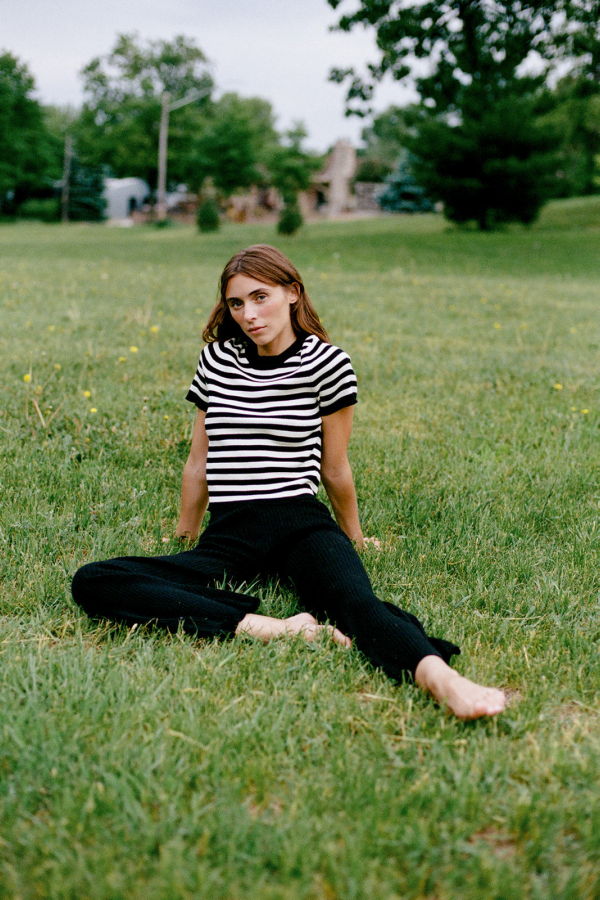 Maria Stanley JONES RIBBED TEE - Stripe