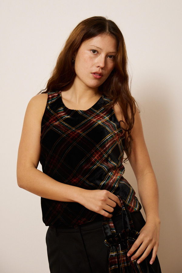 Penny Sage Min Top (Tartan)