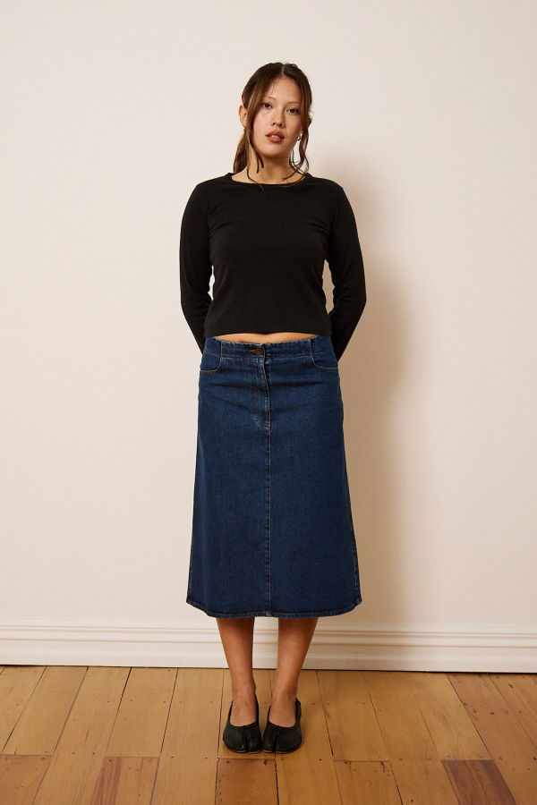 Penny Sage Tom Skirt - Denim