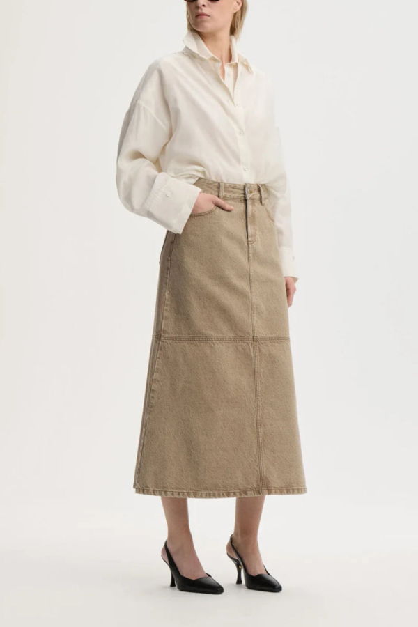 By Malene Birger Solene Denim Skirt - Brown