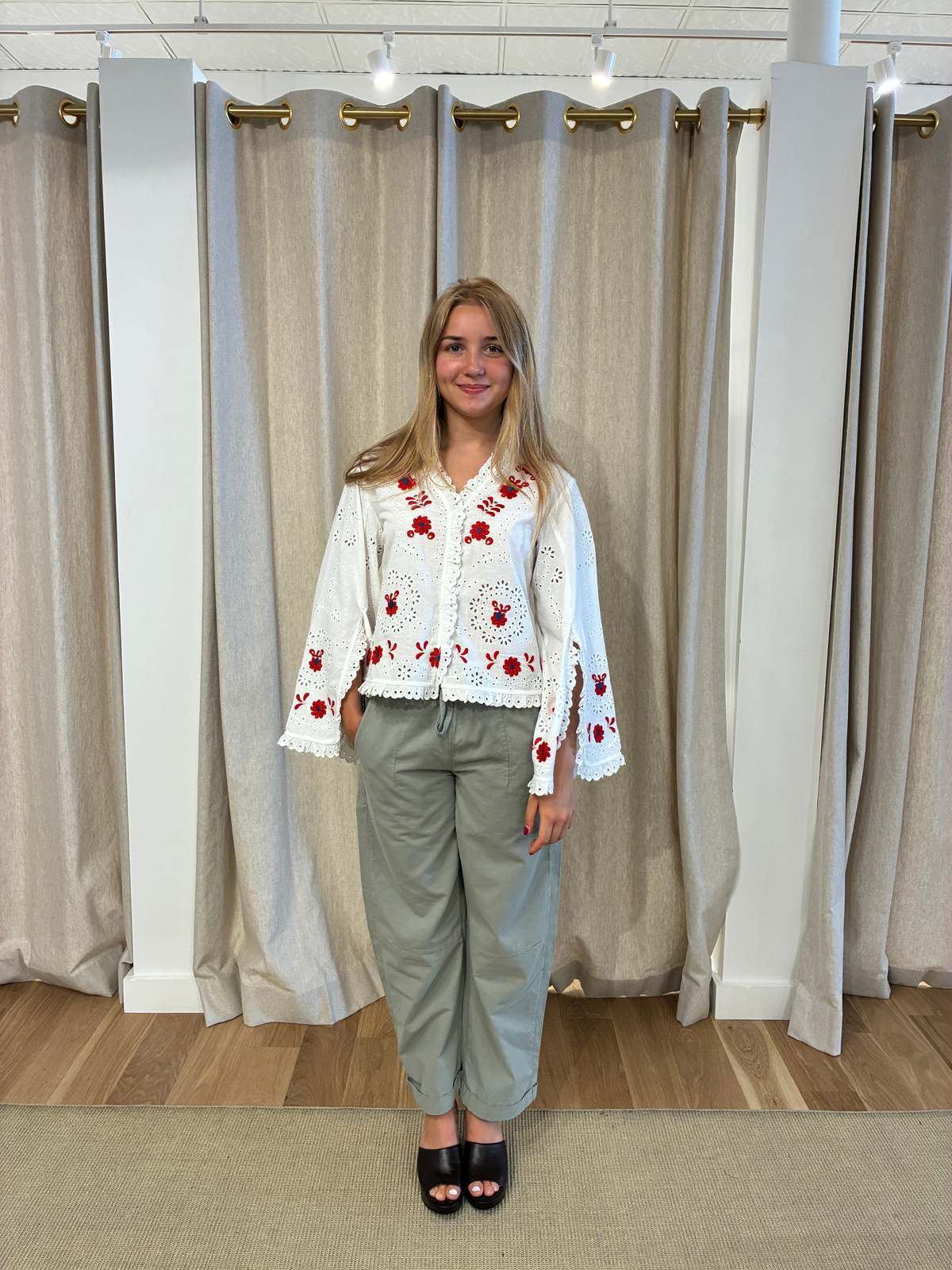 Sea NY Catharina Embroidered Long Sleeve Top - Image 3 of 5