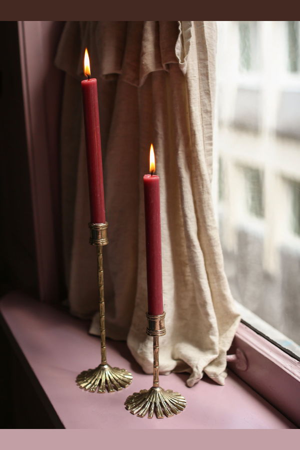 Doing Goods Bamboo Brass Candle Holder
