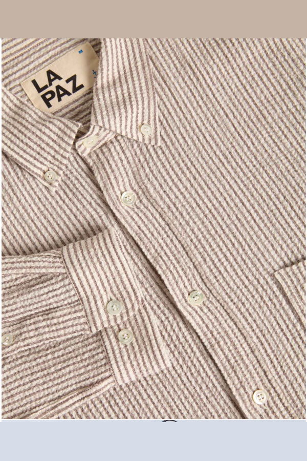 La Paz Branco Button Down Shirt - Brown Stripe