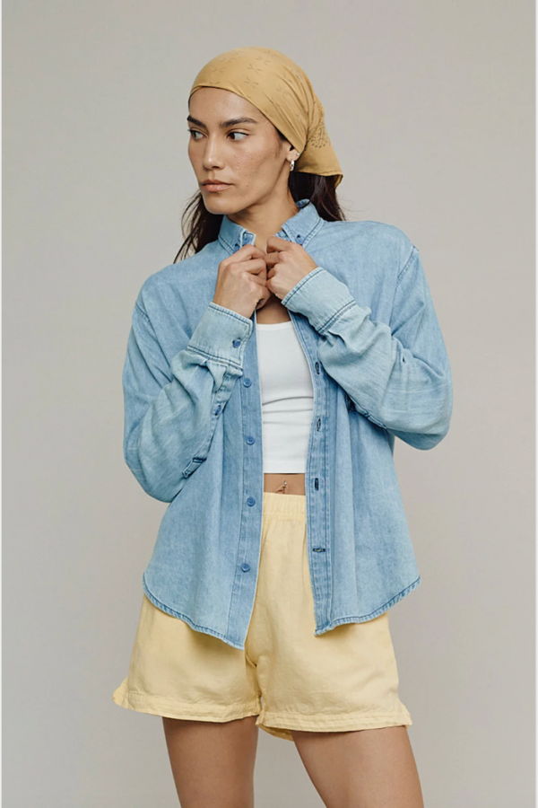 Jungmaven Denim Catalina Button Down Shirt - Light Denim