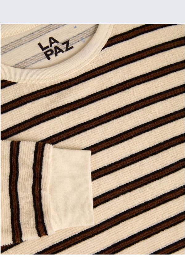 La Paz Feijó Long Sleeve Tee - Brown Stripe