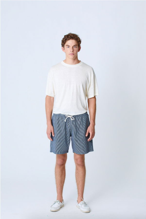 La Paz Formigal Beach Shorts - Dark Navy Stripes