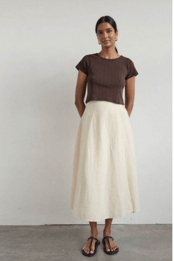 First Rite Pointelle Crop Tee