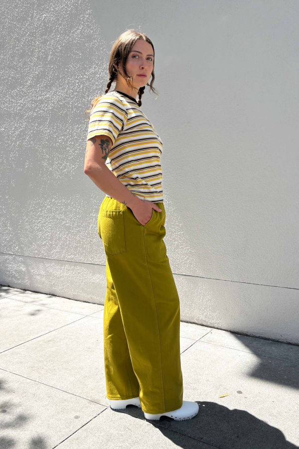 Gravel & Gold Rockaway Tee - Goldfinch Stripe