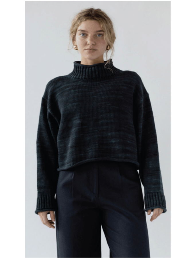 First Rite Roll Turtleneck Sweater - Midnight