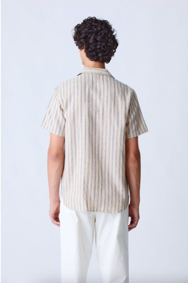 La Paz Silveira Panama Shirt - Blue Stripes