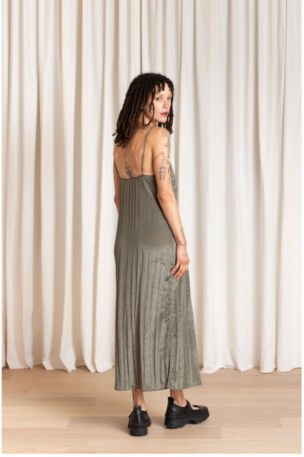 Ali Golden Square Neck Slip Dress - Sage