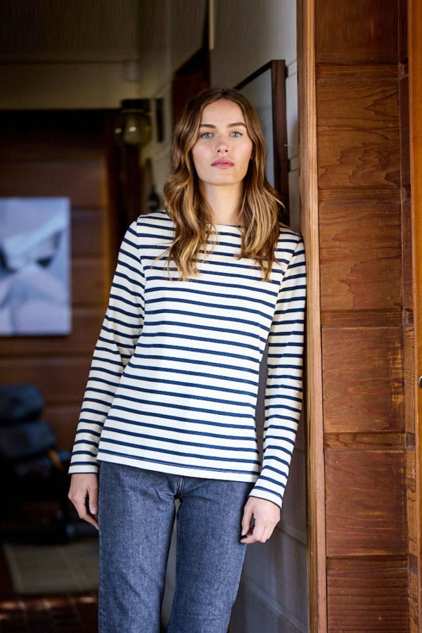 Saint James Meridame II Breton Shirt - Ecru/Navy