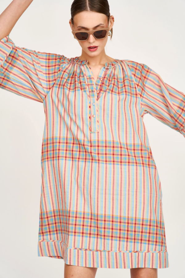 Mirth Faro Short Dress - Campfire Plaid