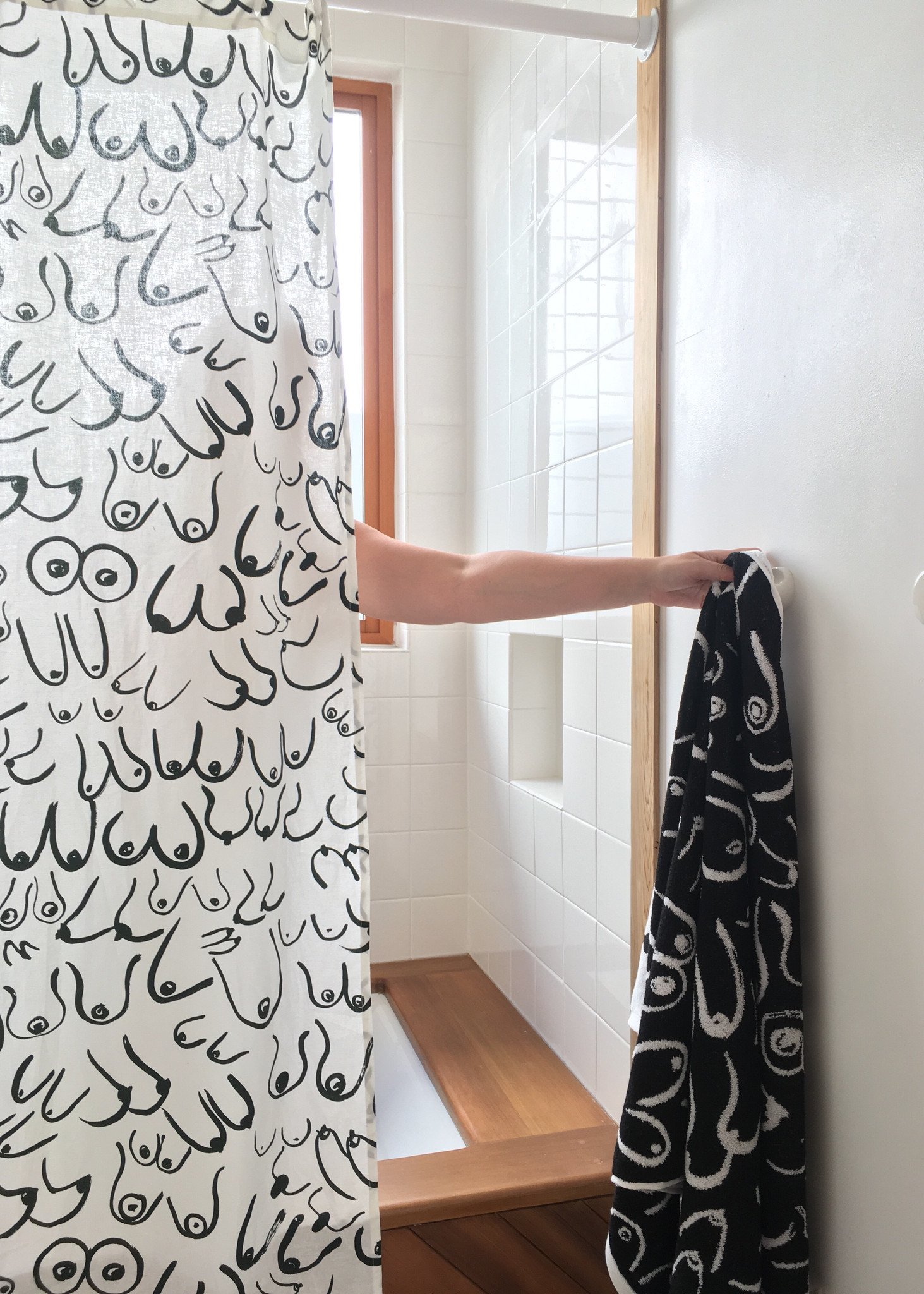 Gravel & Gold Shower Curtain - Boobs | Garmentory