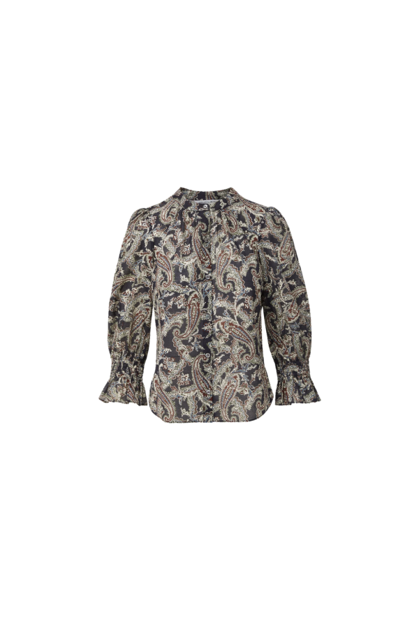 Veronica Beard 3/4 Ashlynn Blouse - Navy Multi