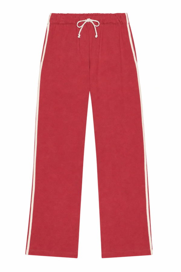 Donni. Eco Terry Stripe Crop Pant - Raspberry