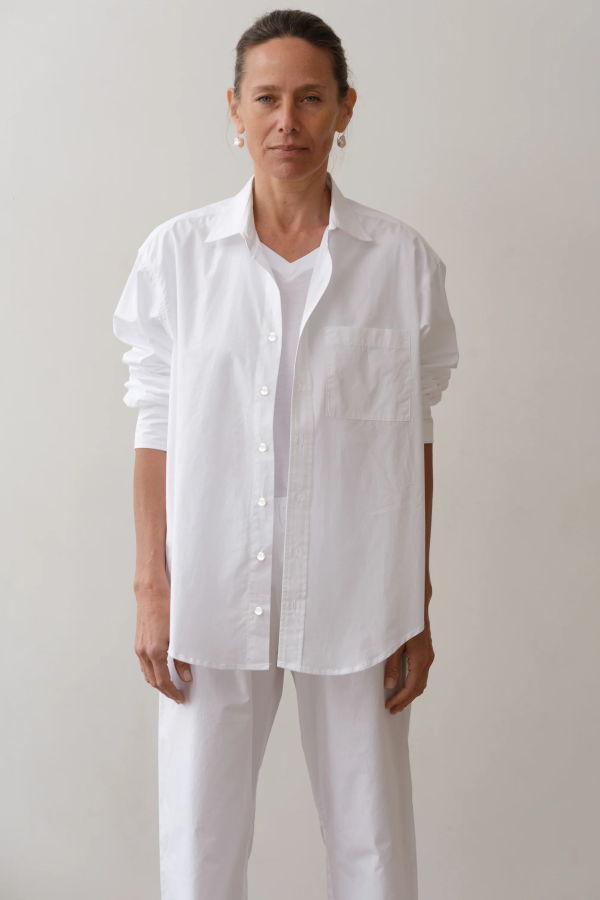 Donni. The Pop Button Down Shirt - Powder