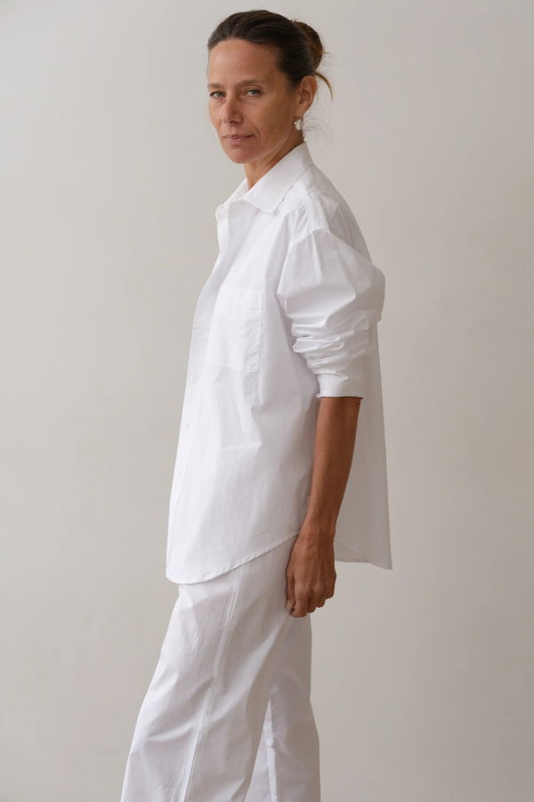 Donni. The Pop Button Down Shirt - Powder