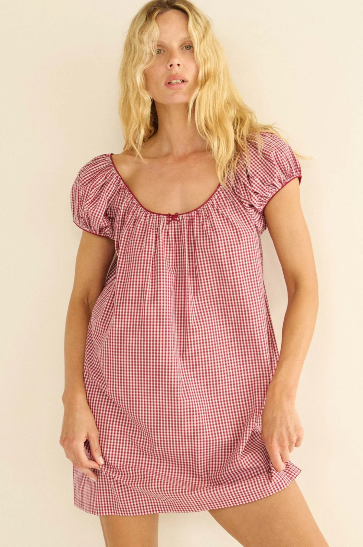 DÔEN Julia Dress - Mulberry La Maddalena Gingham - Image 1 of 3
