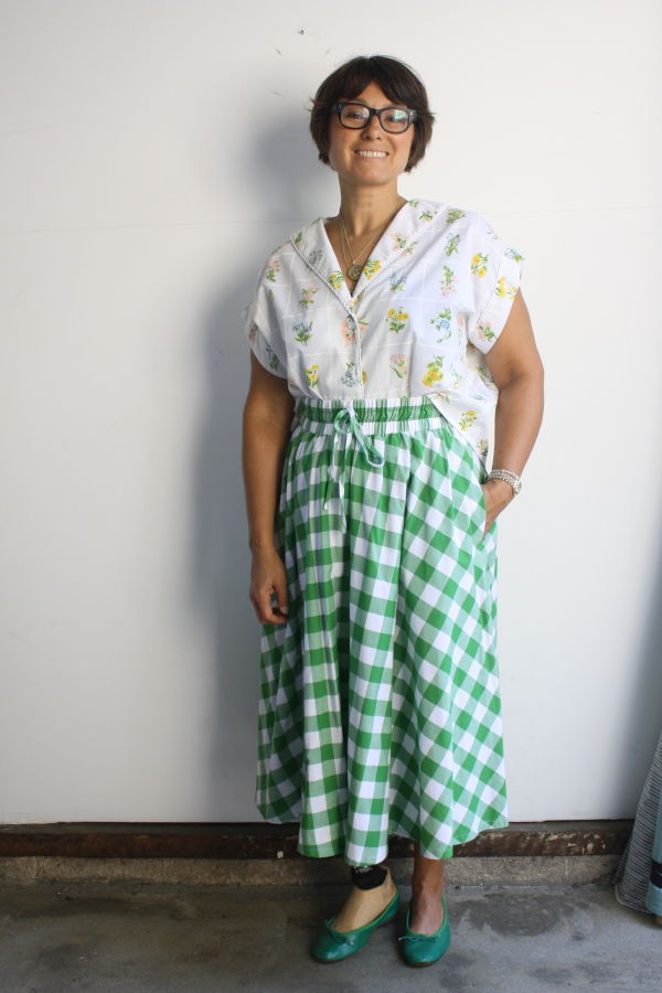 Myrtle Ella Skirt - Grass Gingham