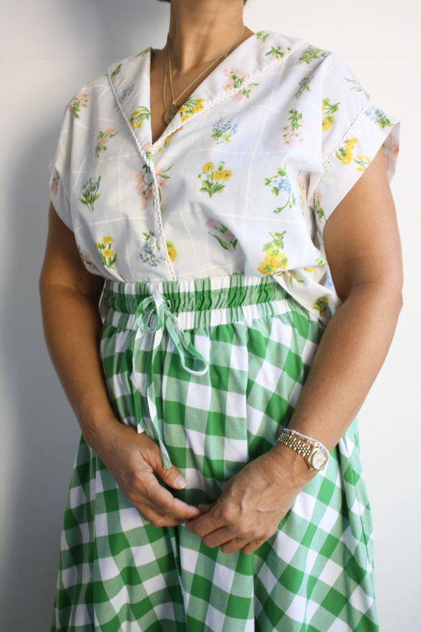 Myrtle Ella Skirt - Grass Gingham