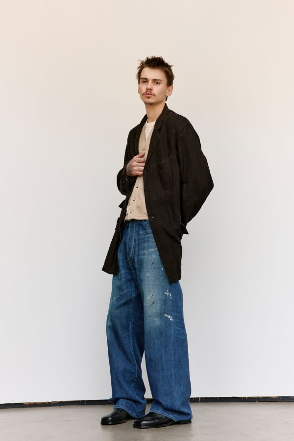 Taiga Takahashi Lot.401 Mud Dyed Brown Linen Engineer Coat