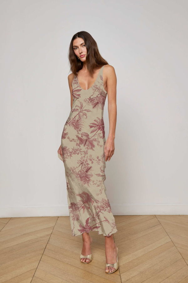 L'agence Akiya Tank Dress - Tan Multi