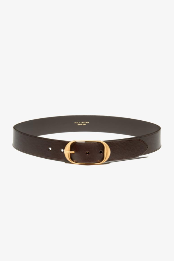 Nili Lotan Nili Belt - Dark Brown/Antique Brass Buckle
