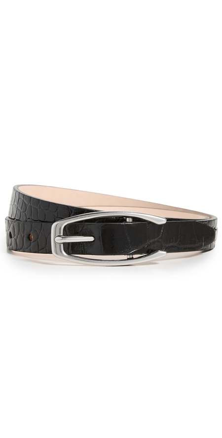 NEW RAG & BONE women\'s mini league leather belt in black rag & bone Black Mini League Belt Rag and Bone main image 2